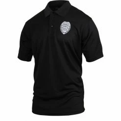 Rothco Black - Moisture Wicking Polo Security Shirt With Badge Shirts