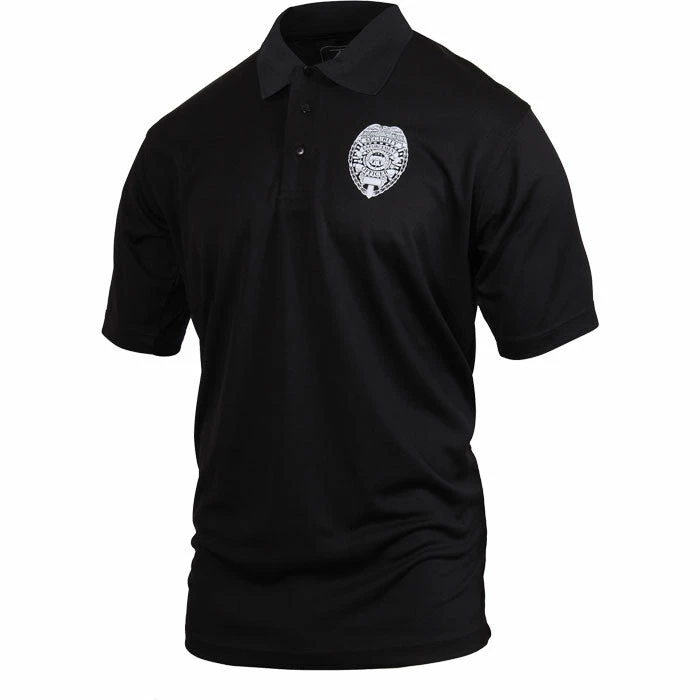 Rothco Black - Moisture Wicking Polo Security Shirt With Badge Shirts 3 Rothco Black - Moisture Wicking Polo Security Shirt With Badge Shirts