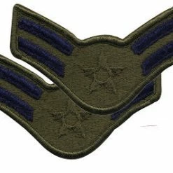 Army Navy Store Subdued - US Air Force Airman 1st Class Sew On Patch Pair A1C 1986-1992 Patches