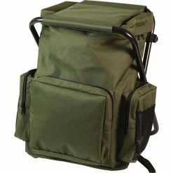 Rothco Camping / Survival Gear Olive Drab - Military Deluxe Backpack And Foldable Stool Combination - Nylon