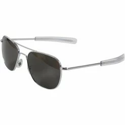 Army Navy Store American Optics Chrome - Genuine GI 52mm Air Force Pilots Sunglasses With Case - USA Made Sunglasses / Goggles / Optics