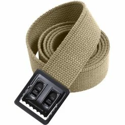 Rothco Khaki - Military Web Belt With Black Open Face Buckle Belts / Suspenders