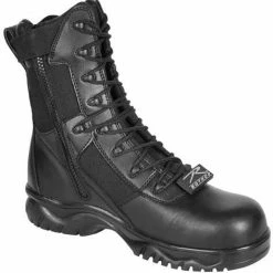 Rothco Black - Forced Entry Composite Toe Tactical Boots With Side Zipper 8 In.