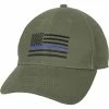 Rothco Olive Drab - Support The Police Blue Line Flag Adjustable Low Profile Cap Headwear