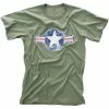 Rothco Shirts Olive Drab - Military Vintage T-Shirt With Army Air Corp Star Emblem