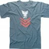 Rothco Shirts Blue - Military Vintage T-Shirt With Naval Rank Insignia Emblem