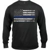 Rothco Black - Thin Blue Line Support The Police Distressed Long Sleeve T-Shirt Shirts 2 Rothco Black - Thin Blue Line Support The Police Distressed Long Sleeve T-Shirt Shirts