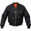 Rothco Jackets / Coats Kids Black - Air Force MA-1 Bomber Flight Jacket