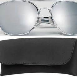 Rothco Chrome - Military 52mm Air Force Pilots Aviator Sunglasses With Case - Mirror Lenses Sunglasses / Goggles / Optics