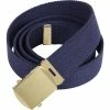 Rothco Navy Blue - Military Web Belt With Gold Brass Buckle