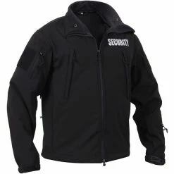 Rothco SECURITY Jacket Black Special Ops Soft Shell Waterproof Coat Jackets / Coats