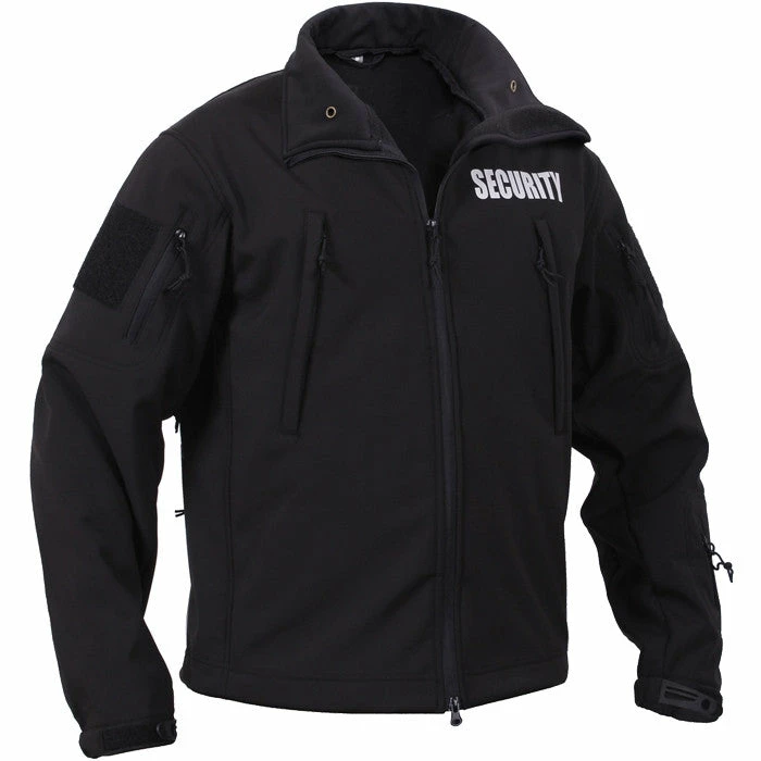 Rothco SECURITY Jacket Black Special Ops Soft Shell Waterproof Coat Jackets / Coats 3 Rothco SECURITY Jacket Black Special Ops Soft Shell Waterproof Coat Jackets / Coats