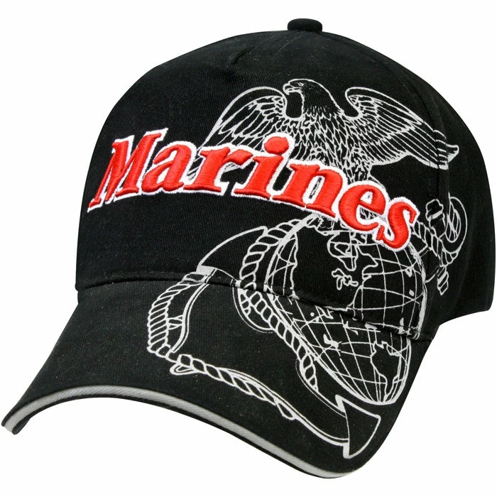 Rothco Black - Globe & Anchor Marines Deluxe Low Profile Adjustable Baseball Cap 3 Rothco Black - Globe & Anchor Marines Deluxe Low Profile Adjustable Baseball Cap