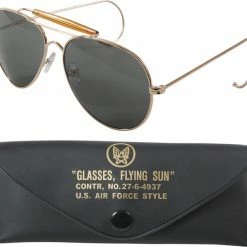Army Navy Store Gold - US Air Force Style Aviator Sunglasses With A Class UV Acrylic Lens & Case 5 Army Navy Store Gold - US Air Force Style Aviator Sunglasses With A Class UV Acrylic Lens & Case