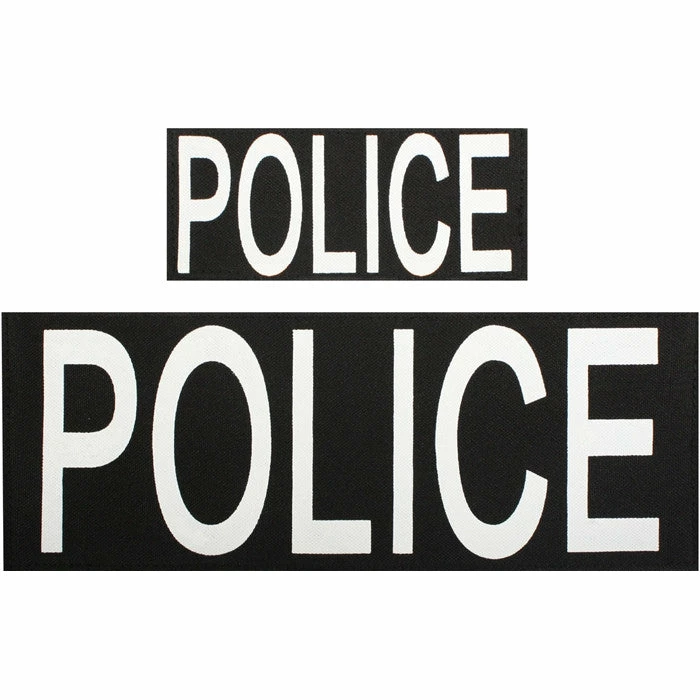 Rothco Patches Black - Two Piece POLICE Patch Set With Hook Back 3 Rothco Patches Black - Two Piece POLICE Patch Set With Hook Back