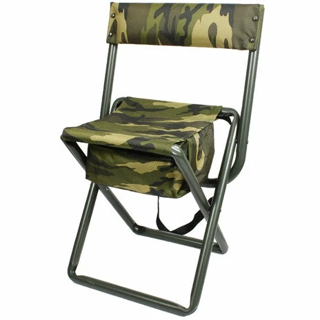 Rothco Camping / Survival Gear Woodland Camouflage - Military Style Deluxe Folding Stool With Back Pouch 3 Rothco Camping / Survival Gear Woodland Camouflage - Military Style Deluxe Folding Stool With Back Pouch