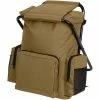 Rothco Coyote Brown - Military Deluxe Backpack And Foldable Stool Combination - Nylon Camping / Survival Gear