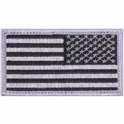 Rothco Patches Silver Black - Reverse US Flag Patch With Hook And Loop Closure