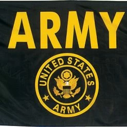Rothco Black - UNITED STATES ARMY Flag With Gold Lettering 3' X 5'