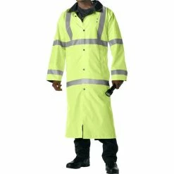 Rothco Jackets / Coats Safety Green To Black - Reflective High-Visibility Reversible Rain Parka With Hood