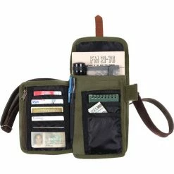 Army Navy Store Bags Olive Drab - Tactical Canvas Travel Portfolio Shoulder Bag With Leather Accents