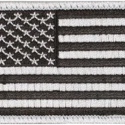 Rothco Silver Black - US Flag Patch With Hook And Loop Closure Patches