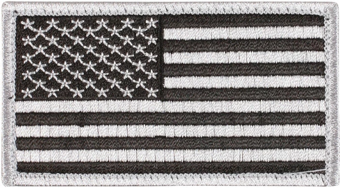 Rothco Silver Black - US Flag Patch With Hook And Loop Closure Patches 3 Rothco Silver Black - US Flag Patch With Hook And Loop Closure Patches