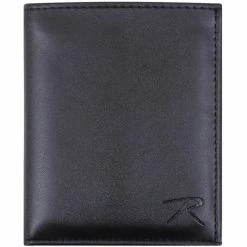 Army Navy Store Law Enforcement Gear Black Leather ID And Badge Foldable Wallet For Law Enforcement