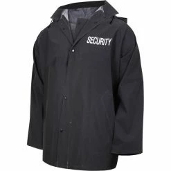 Rothco Black - Security Double Sided Waterproof Rain Jacket Jackets / Coats