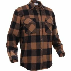 Rothco Brown Black - Buffalo Plaid Extra Heavyweight Brawny Flannel Shirt Shirts