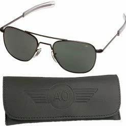 American Optics Aviator Sunglasses Air Force Style Grey Lenses With Case