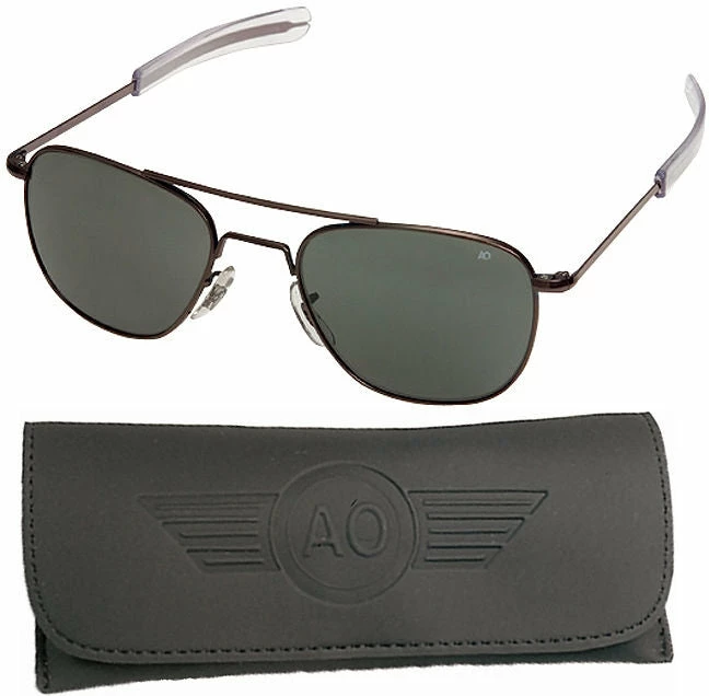 American Optics Aviator Sunglasses Air Force Style Grey Lenses With Case 4 American Optics Aviator Sunglasses Air Force Style Grey Lenses With Case