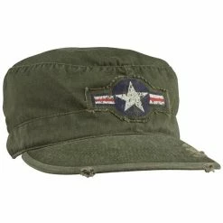 Rothco Olive Drab - Army Vintage Fatigue Cap With Air Corp Star Emblem
