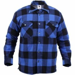 Rothco Jackets / Coats Blue Black Buffalo Plaid - Sherpa Lined Flannel Jacket
