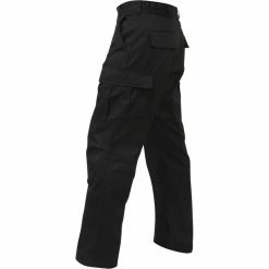 Rothco Black - Military BDU Pants With Zipper Fly - Cotton Polyester Twill