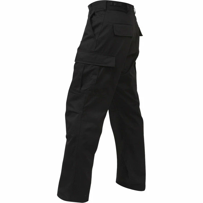 Rothco Black - Military BDU Pants With Zipper Fly - Cotton Polyester Twill 4 Rothco Black - Military BDU Pants With Zipper Fly - Cotton Polyester Twill