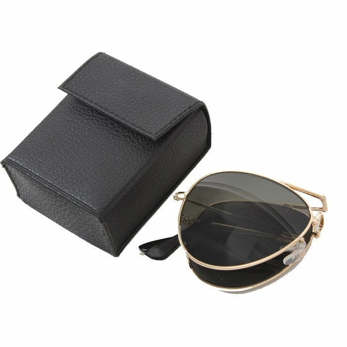 Army Navy Store Gold - Military GI Style Folding Pilots Aviator Sunglasses With Case - Smoke Lenses Sunglasses / Goggles / Optics 3 Army Navy Store Gold - Military GI Style Folding Pilots Aviator Sunglasses With Case - Smoke Lenses Sunglasses / Goggles / Optics