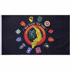 Rothco Black - VIETNAM Veteran Flag With Military Emblems 3' X 5'
