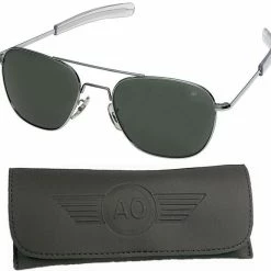 American Optics Aviator Sunglasses Air Force Style Grey Lenses With Case 7 American Optics Aviator Sunglasses Air Force Style Grey Lenses With Case
