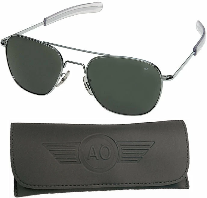 American Optics Aviator Sunglasses Air Force Style Grey Lenses With Case 5 American Optics Aviator Sunglasses Air Force Style Grey Lenses With Case