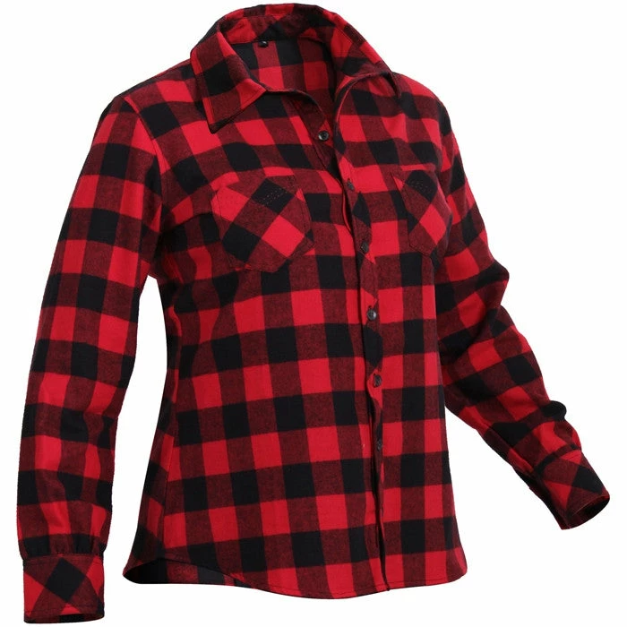 Rothco Red Plaid - Womens Button Down Flannel Shirt Shirts 3 Rothco Red Plaid - Womens Button Down Flannel Shirt Shirts