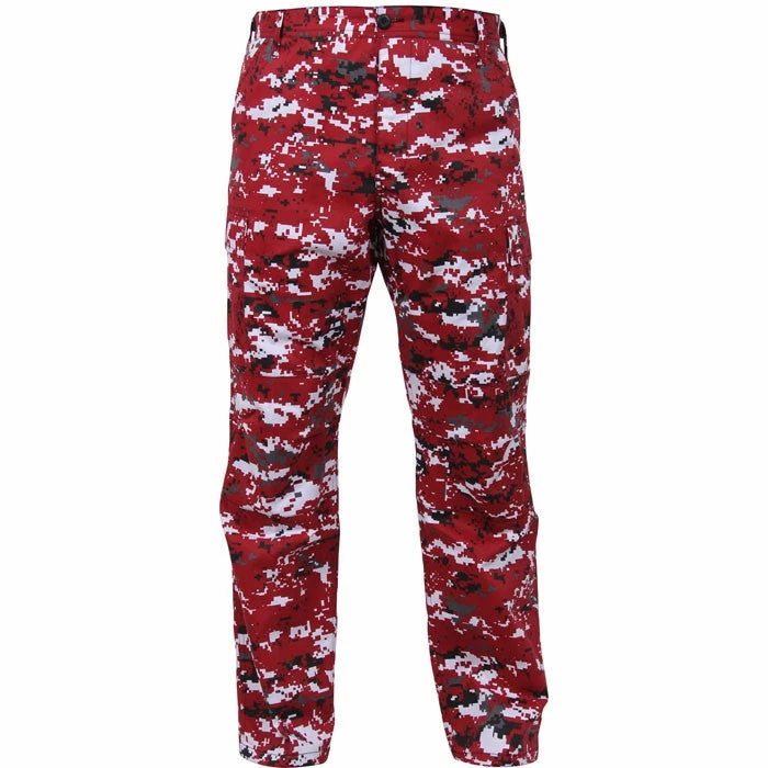 Rothco Digital Red Camouflage - Military BDU Pants - Polyester Cotton Twill 6 Rothco Digital Red Camouflage - Military BDU Pants - Polyester Cotton Twill