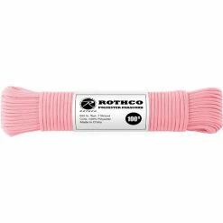 Rothco Rose Pink - Polyester 550 LB Tested 100 Feet Paracord Rope Paracord / Rope / Rappelling Gear