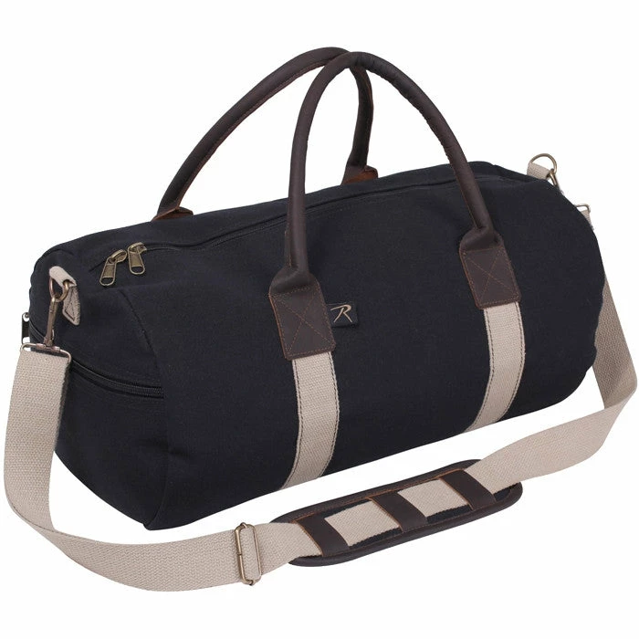 Rothco Canvas & Leather Gym Carry Duffle Bag With Straps Bags 4 Rothco Canvas & Leather Gym Carry Duffle Bag With Straps Bags