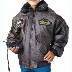 Rothco Brown - Kids Military WWII Aviator Flight Jacket With Patches