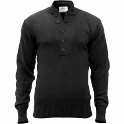 Rothco Sweaters / Hoodies Black - 5-Button Military Sweater - Acrylic