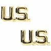 Rothco Insignias / Medals / Ribbons Gold - US Lapel Pin-On Insignia Pair 2 Rothco Insignias / Medals / Ribbons Gold - US Lapel Pin-On Insignia Pair