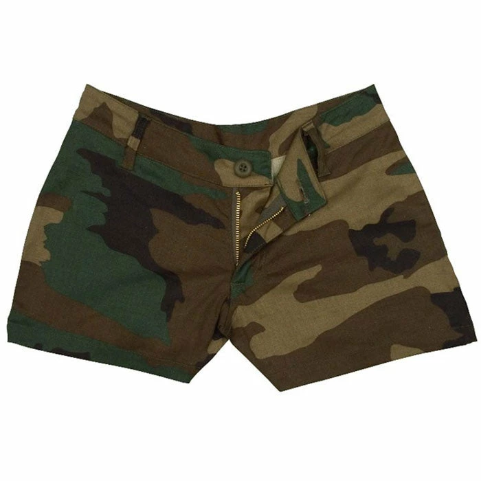 Rothco Woodland Camouflage - Womens Military Mini Shorts 3 Rothco Woodland Camouflage - Womens Military Mini Shorts