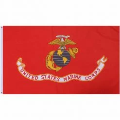 Rothco Red US MARINE CORPS Flag With USMC Emblem 3' X 5'