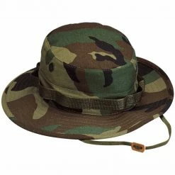 Rothco Woodland Camouflage - Military Boonie Hat - Polyester Cotton